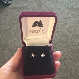 Australian Sterling Silver Opal Earrings